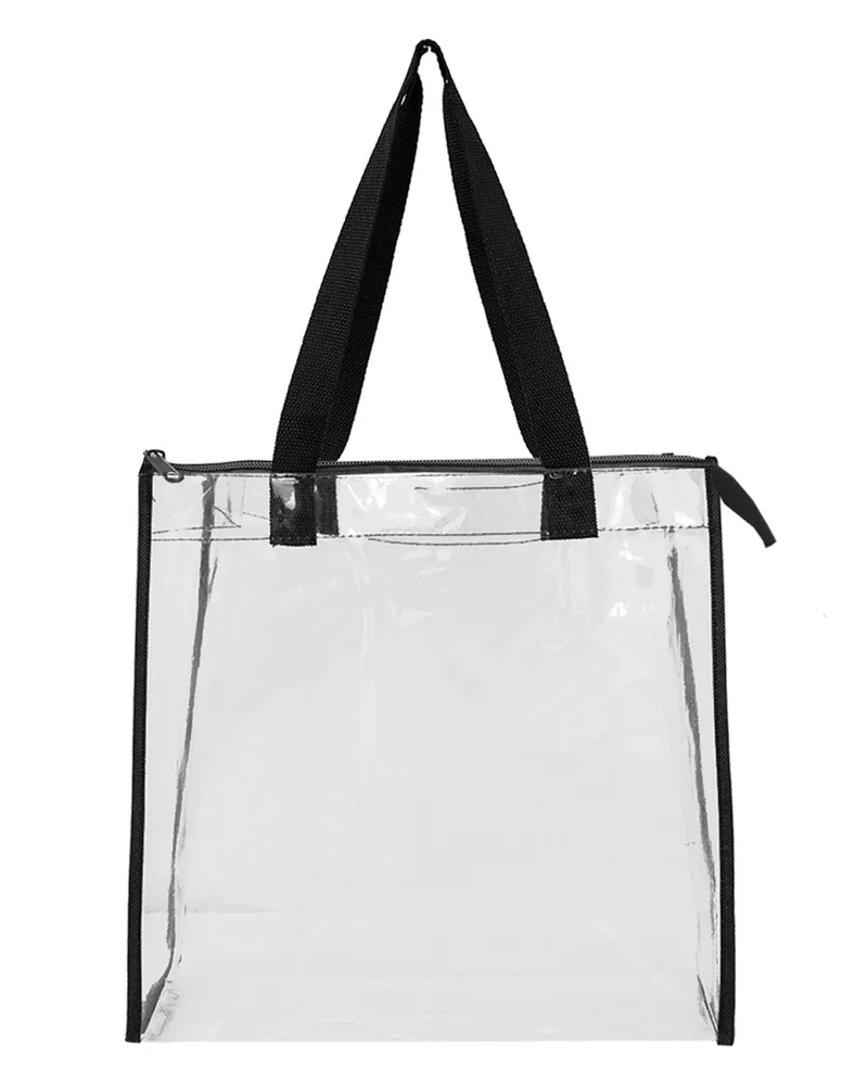 OAD Clear Tote with Gusseted And Zippered Top