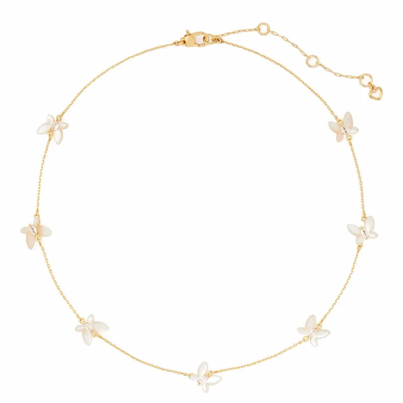 kate spade new york Social Butterfly Scatter Necklace - White Multi