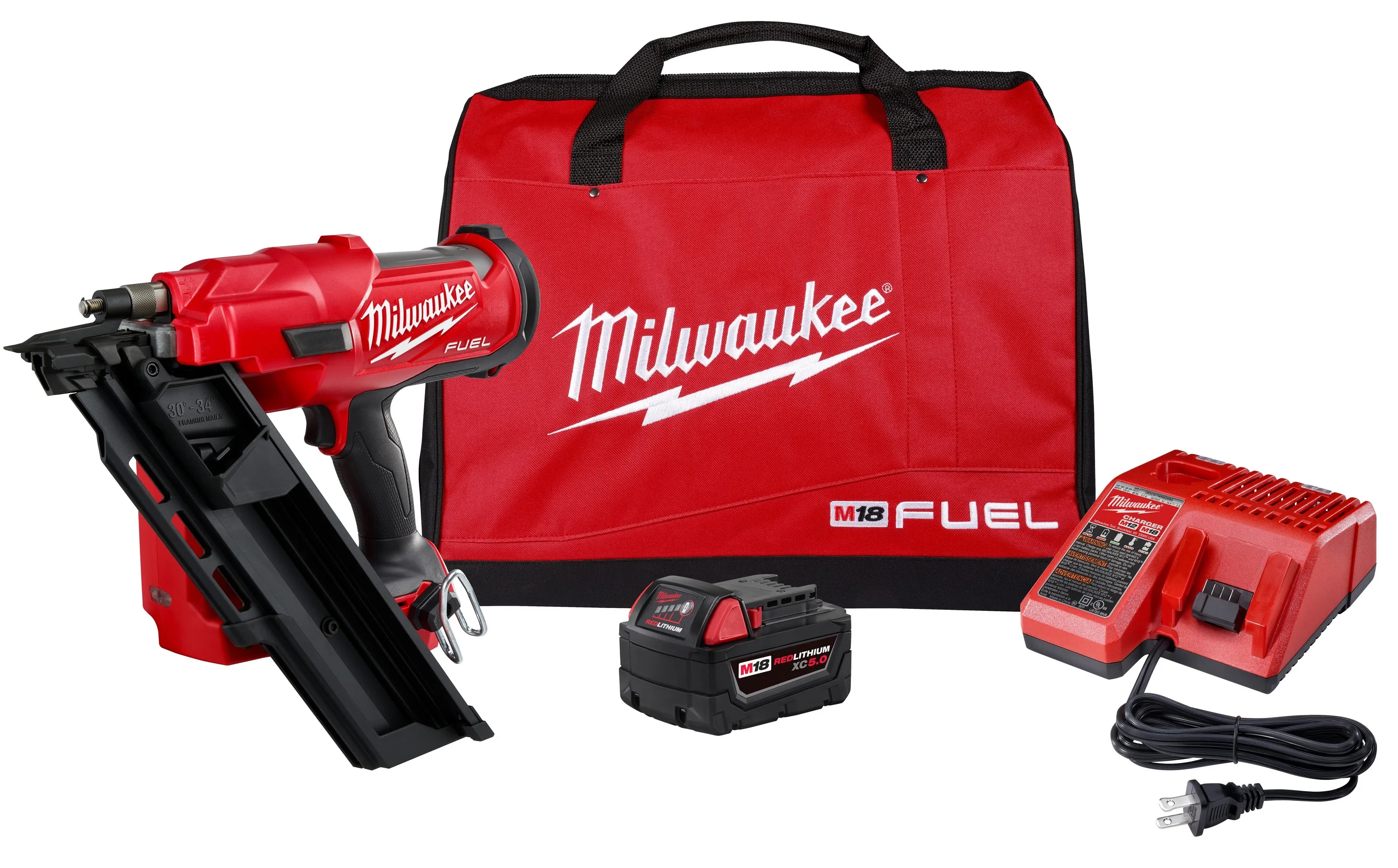 Milwaukee M18 Fuel 30-Degree Framing Nailer Kit