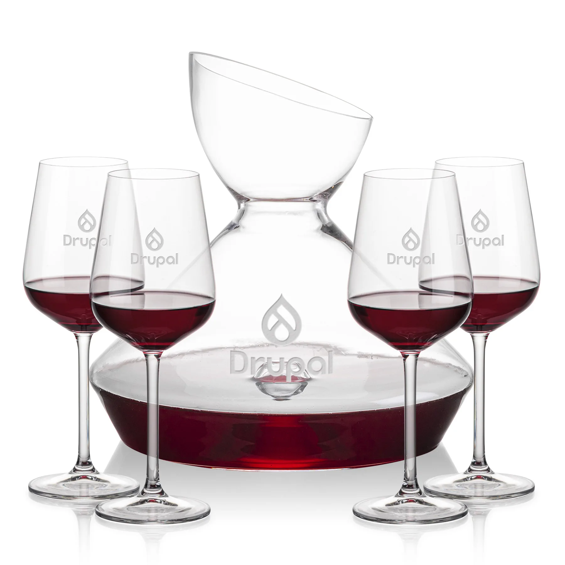 Stemmed Set, Elderwood Wine Set, Carafe & 4 Wine