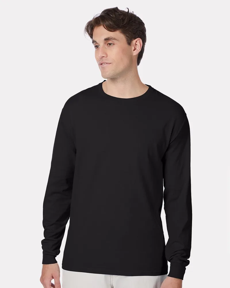 Hanes® Unisex Beefy-T® Long Sleeve T-Shirt view 2