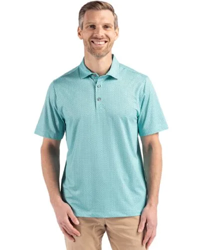 Cutter & Buck Pike Eco Shadow Check Print Recycled Mens Big & Tall Polo view 4