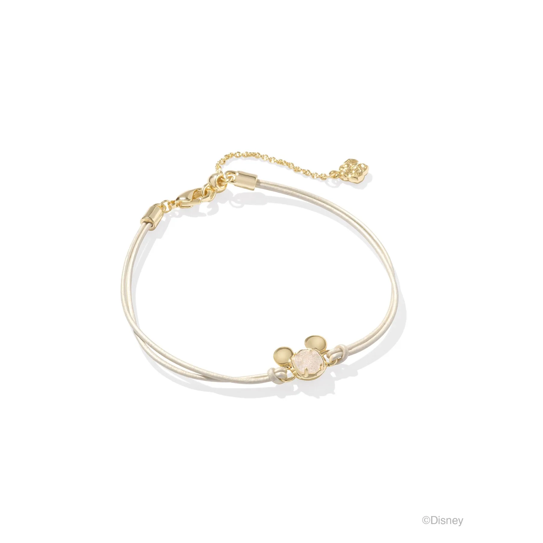 Kendra Scott Disney Gold Mickey Mouse Corded Bracelet in Iridescent Drusy