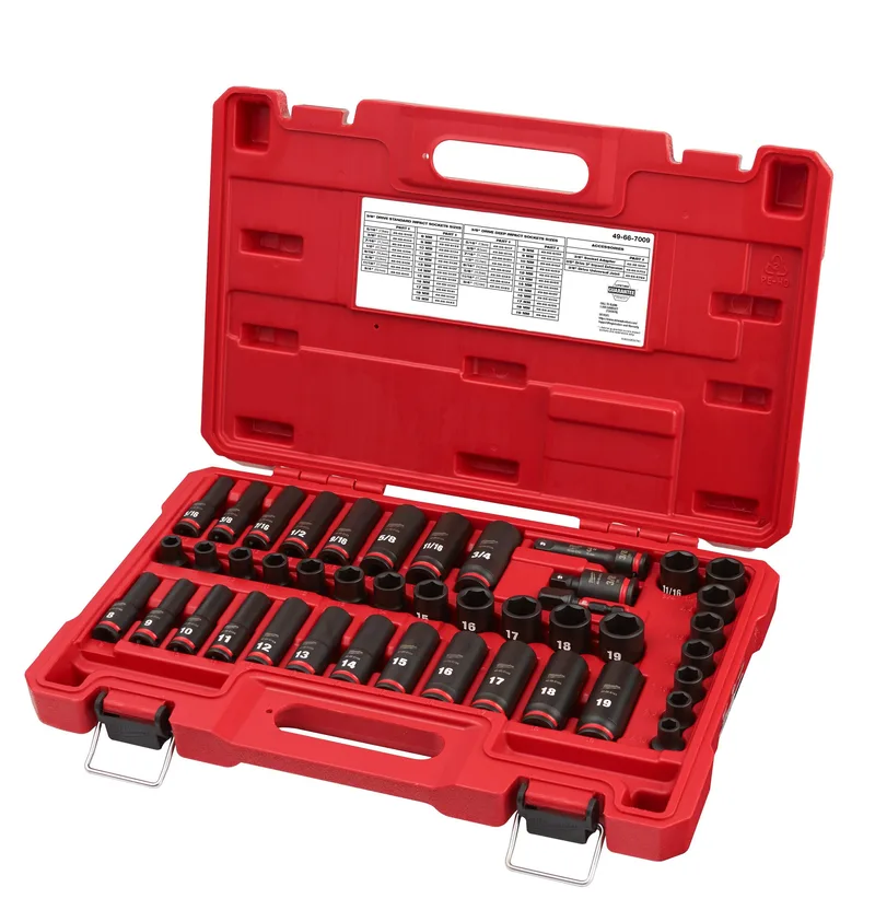 Milwaukee 43Pc Shockwave Impact Duty 3/8" Drive Sae & Metric Deep 6 Point Socket Set