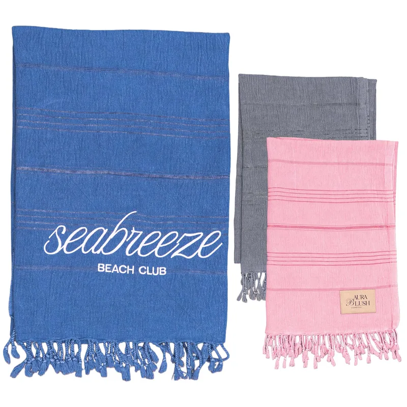 Stone Washed Demin Peshtemal Towel