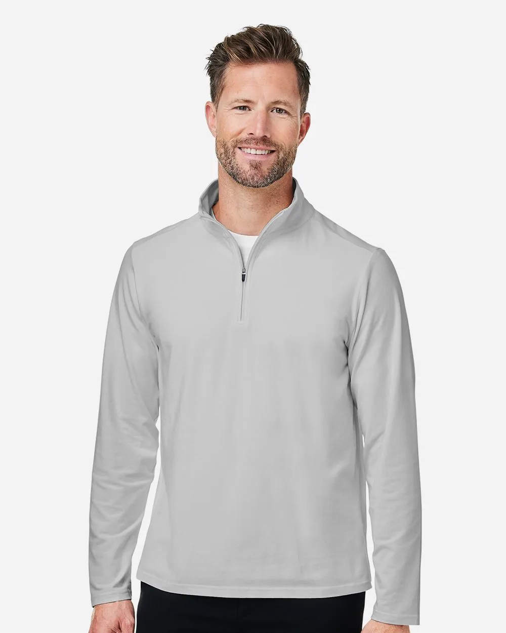 Devon and Jones® Men's Raleigh Stretch Quarter-Zip Pullover Sweater view 2