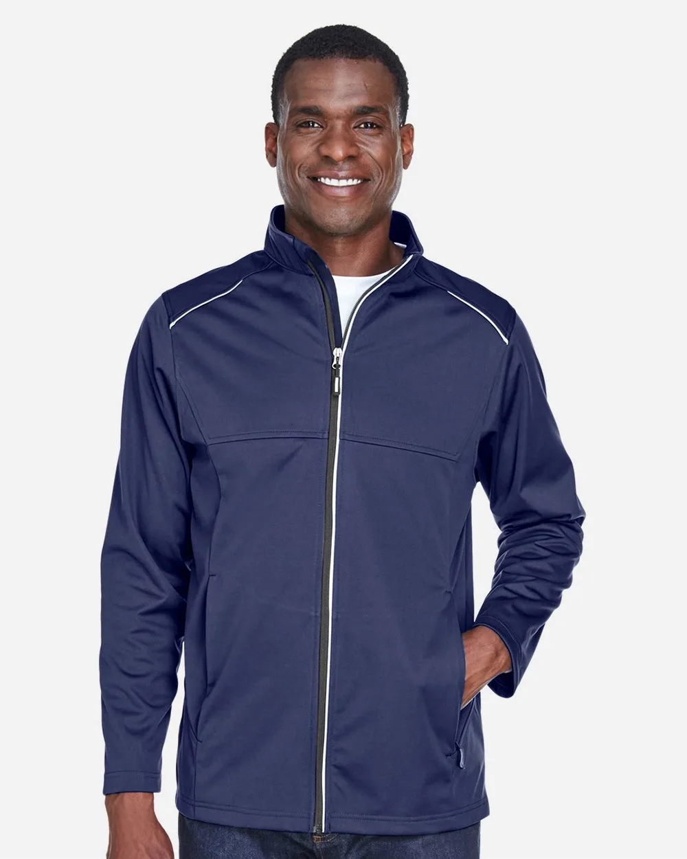 CORE365™ Men's Techno Lite Three-Layer Knit Tech-Shell Jacket view 2