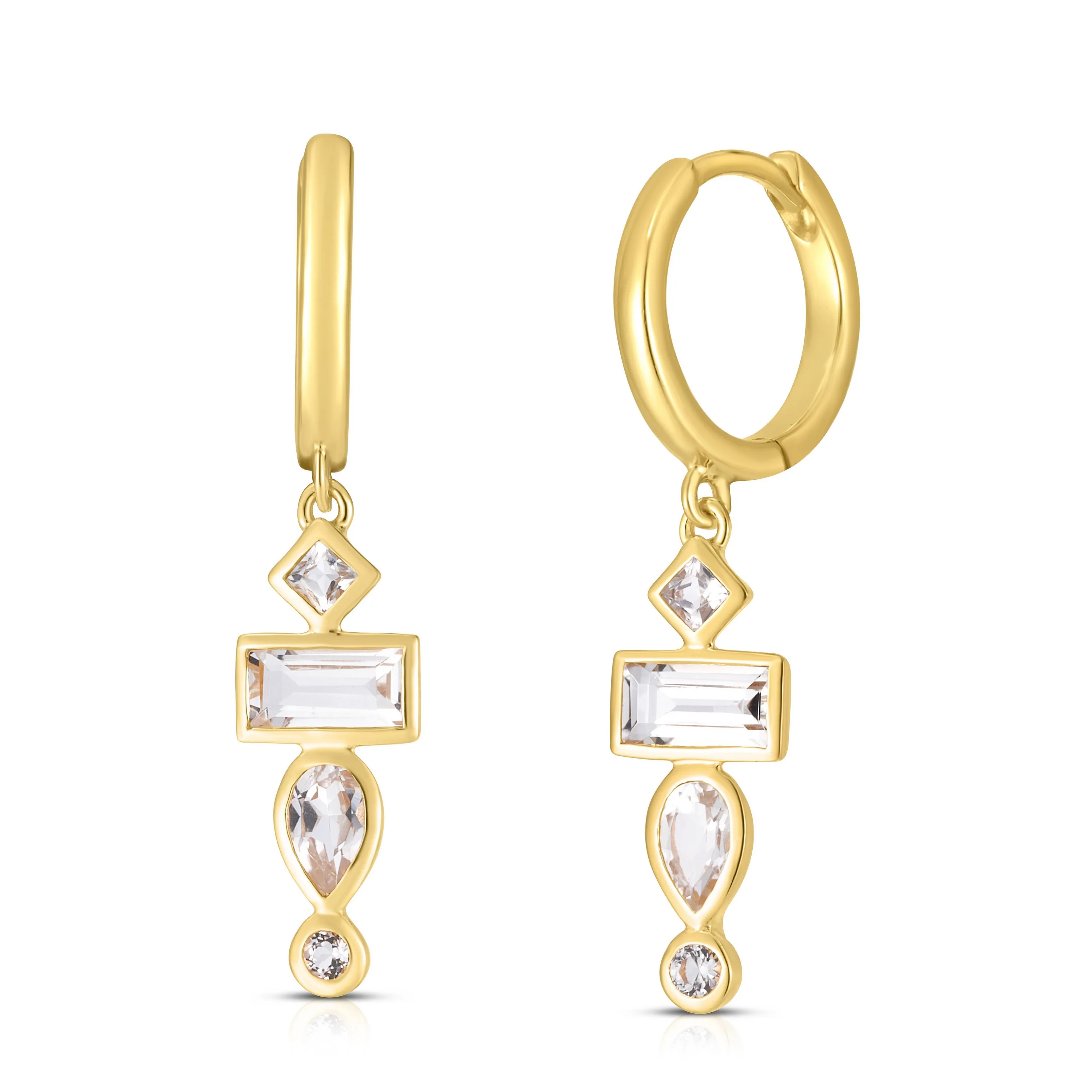 Jilco Inc White Topaz Drop Earrings