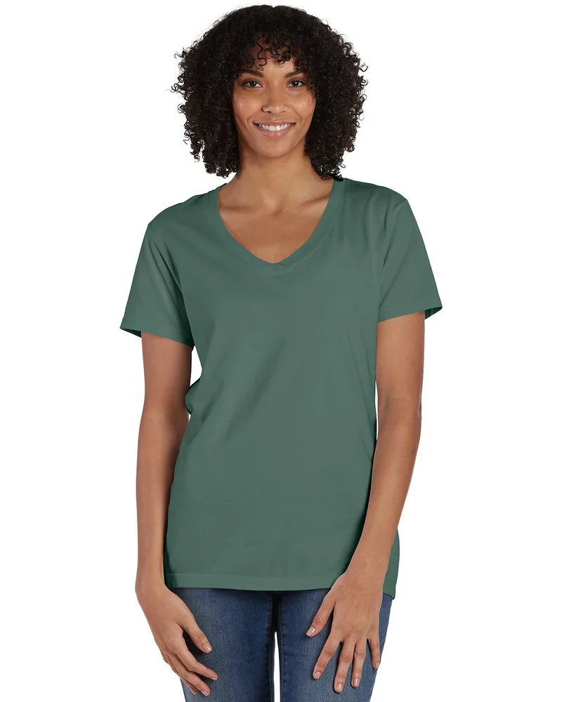 COMFORT WASH Ladies' V-Neck T-Shirt view 2