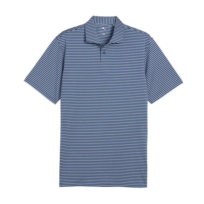 Puma BRRR Stripe Golf Polo - Dark Indigo/White Glow