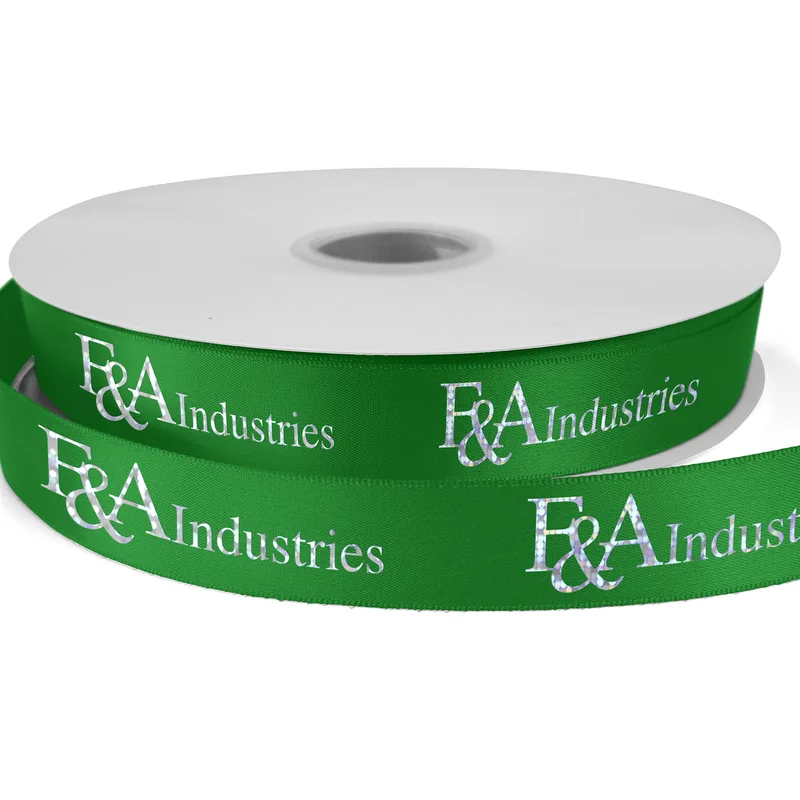 7/8" Bridal Satin Ribbon - 50yrd roll - Foil Print view 5