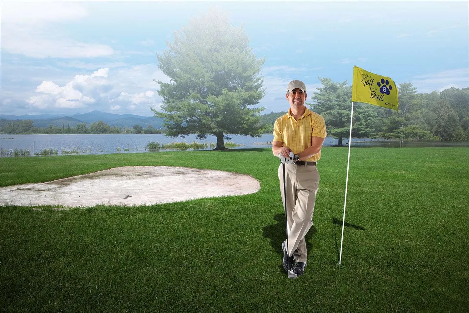 Golf Flag with Tube Double-Sided view 3