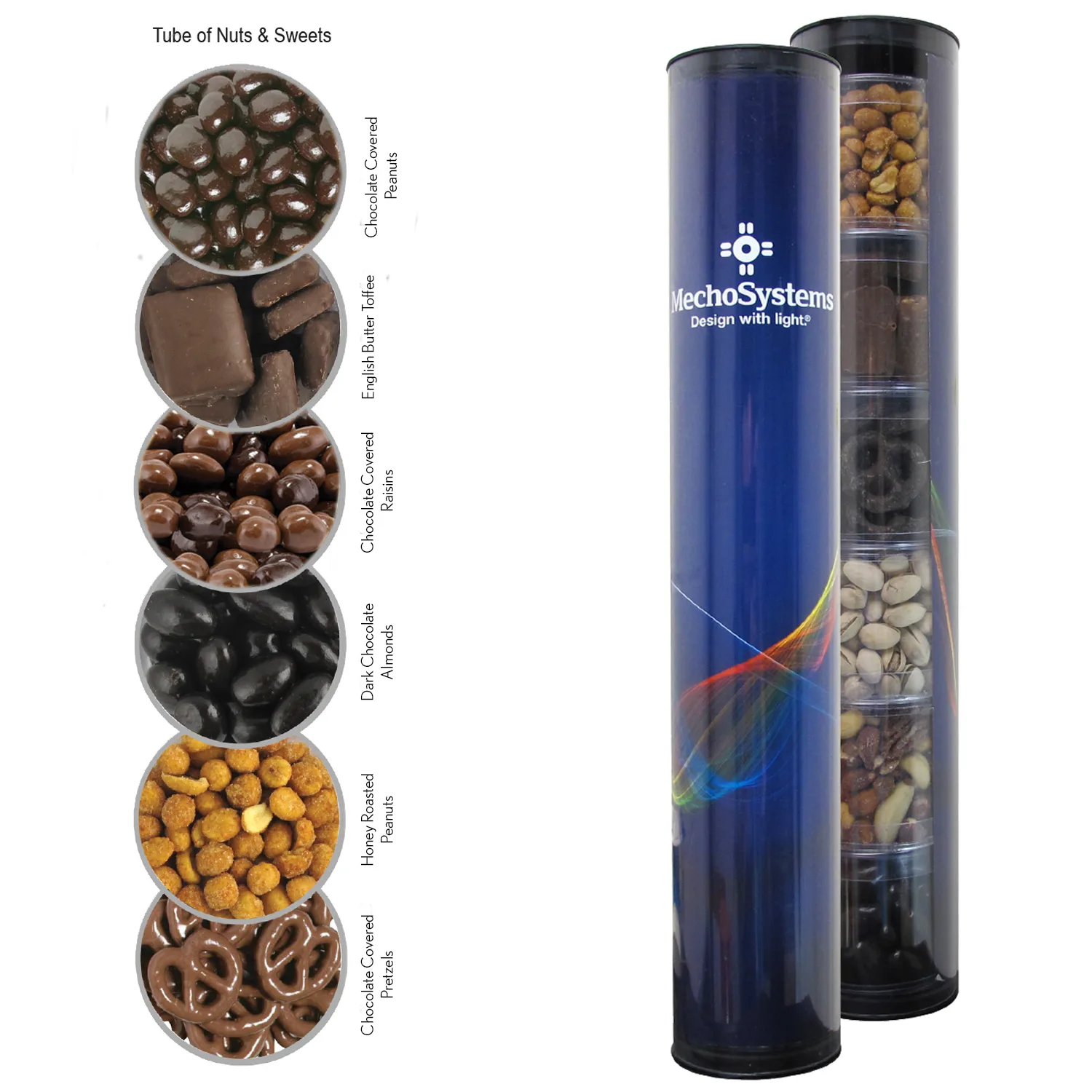 Six Piece Nuts & Sweets Gift Tube
