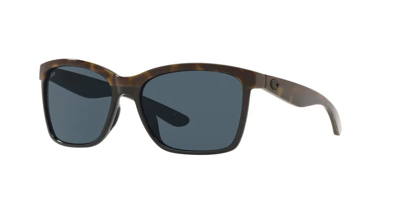 Costa Del Mar Anaa Sunglasses - (Frame) Shiny Olive Tortoise, Black; (Lens) Gray, 580P