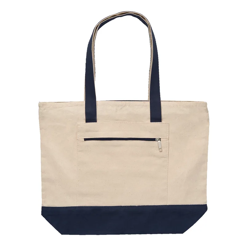 12 Oz. Cotton Canvas Zippered Tote Bag view 4