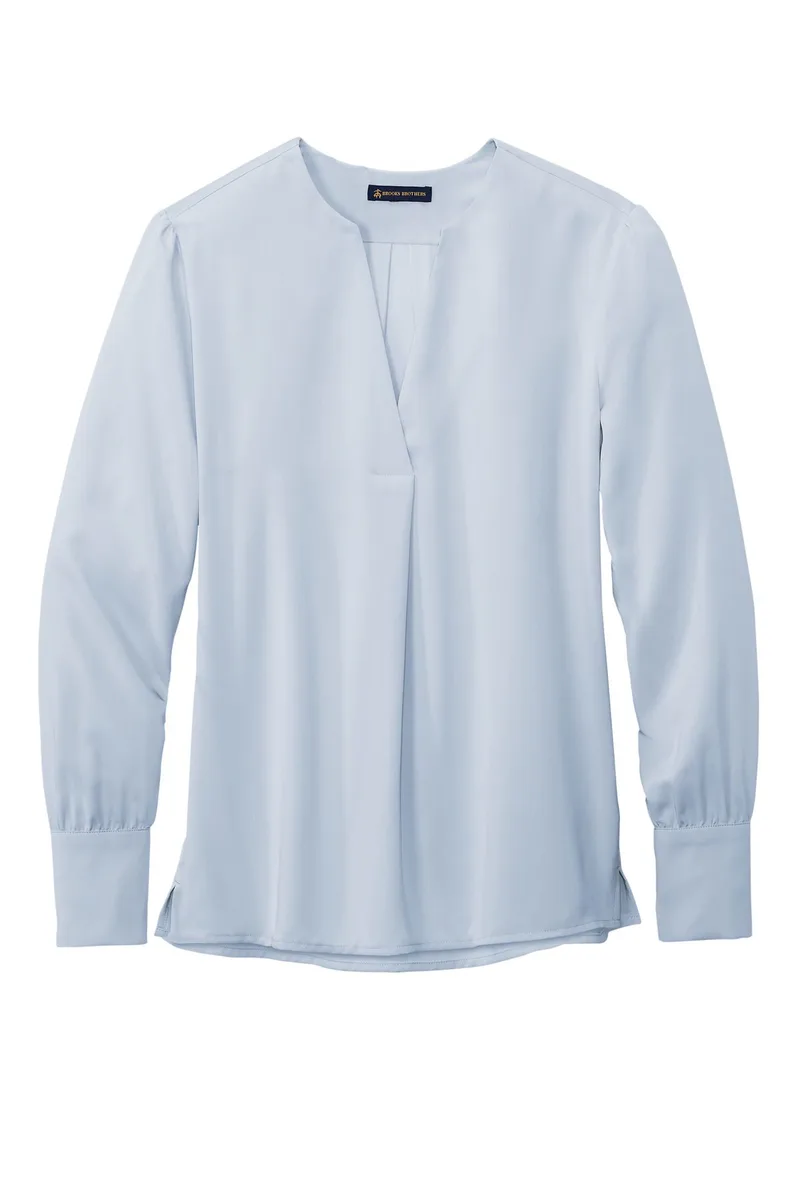 Brooks Brothers® Women's Open-Neck Satin Blouse view 5