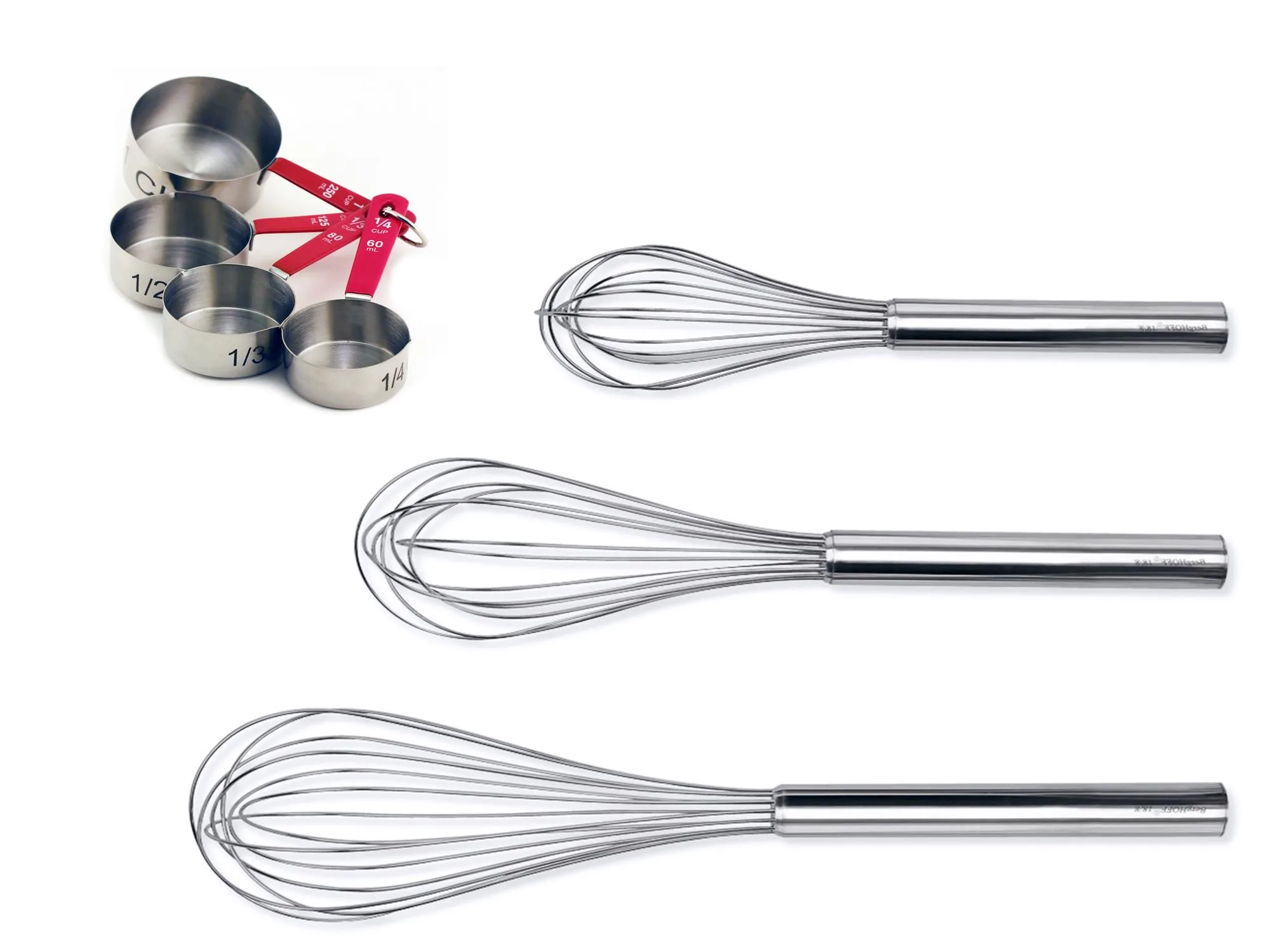 BergHoff 18/10 Ss 7Pc Bake Set: 3Pc Whisk Set & 4Pc Measuring Cup Set