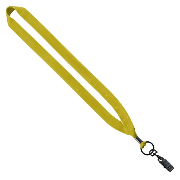 3/4" Polyester Lanyard with Metal Crimp & Bulldog Clip view 3
