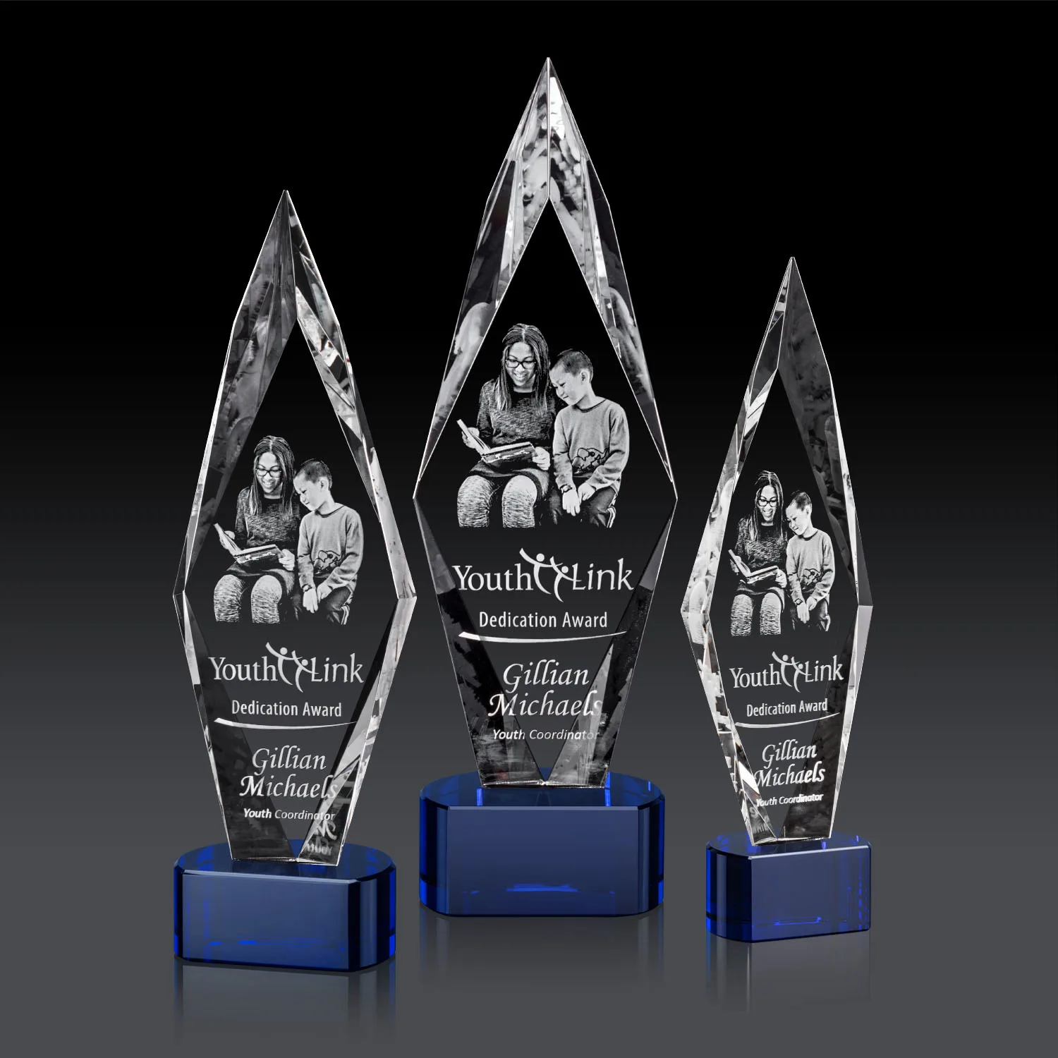 3D Etching, Paragon, Blue