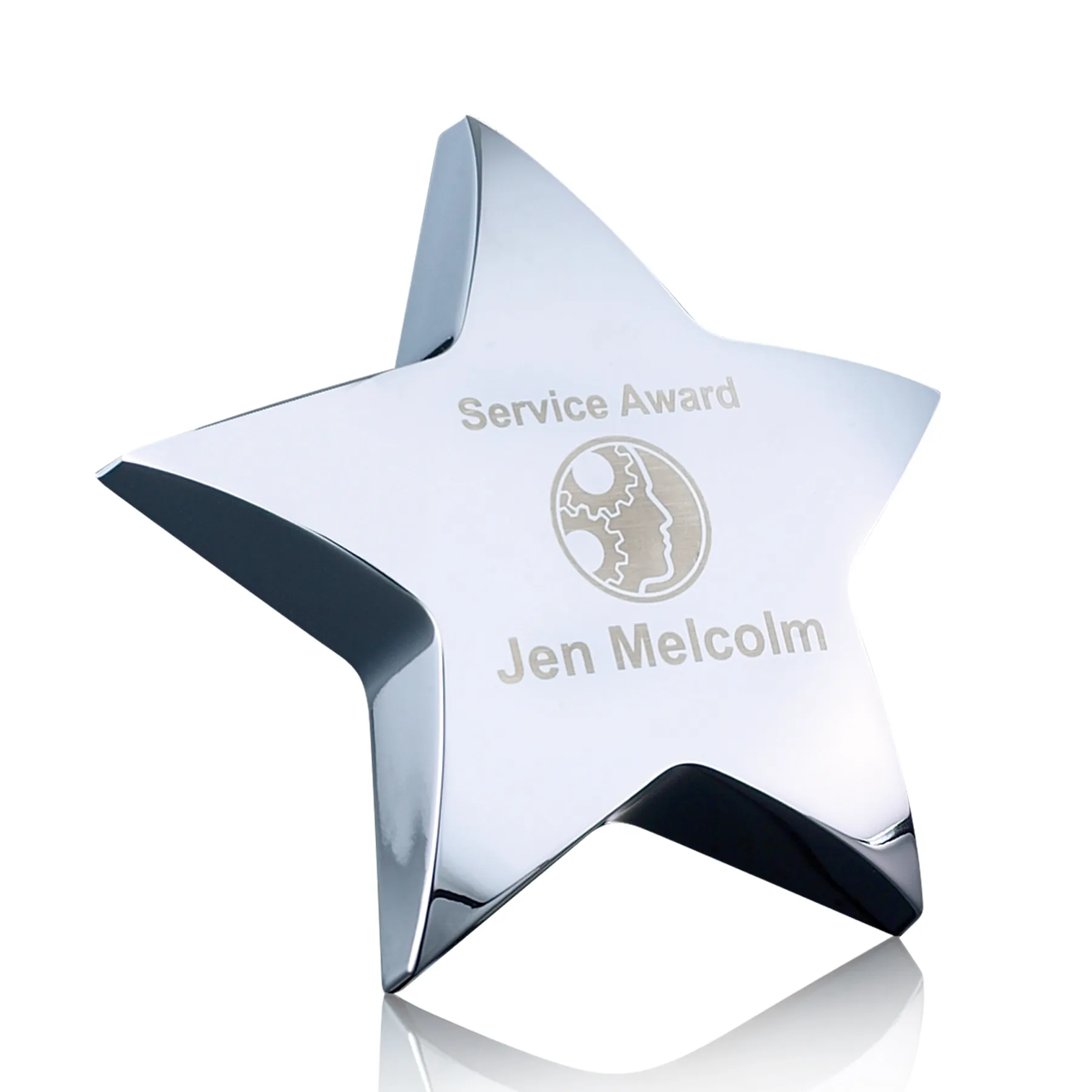 Standing Star Paperweight, Chrome