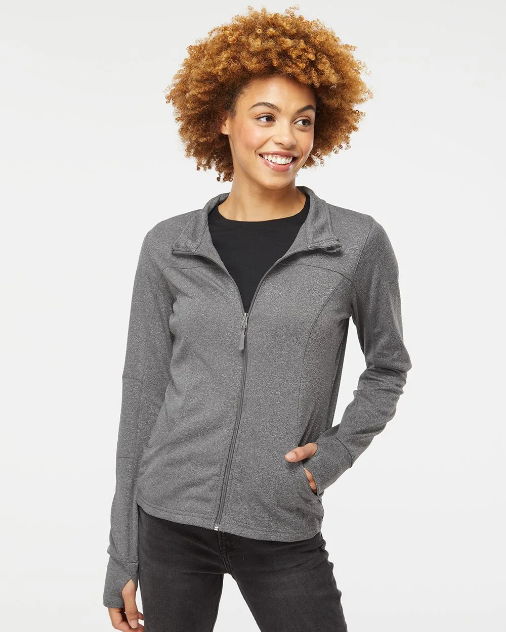 Independent Trading Co.® Women's Poly-Tech Full-Zip Track Jacket view 2