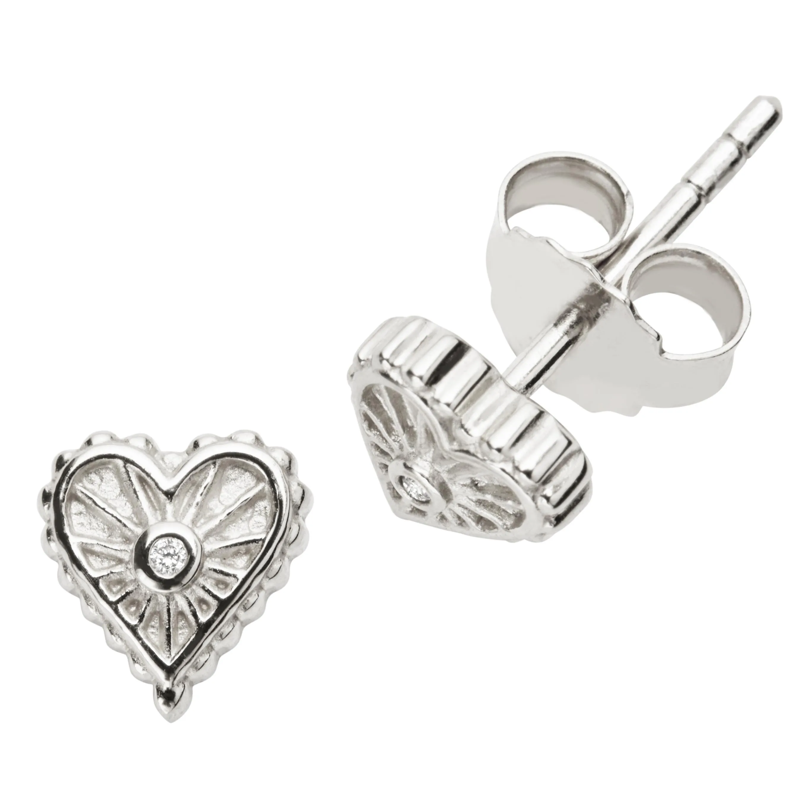 Jilco Inc Diamond Starburst Heart Earrings