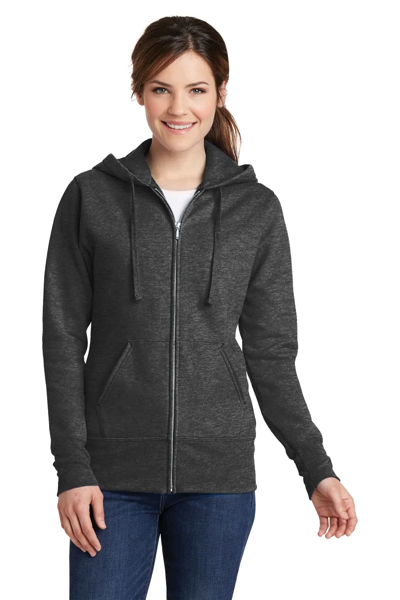 Port & Co™ Women's Core Fleece Full-Zip Hooded Sweatshirt. view 2