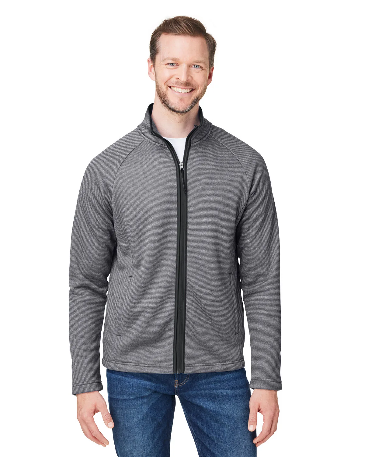 CORE365™ Men's Venture Heathered Stripe Full-Zip Jacket