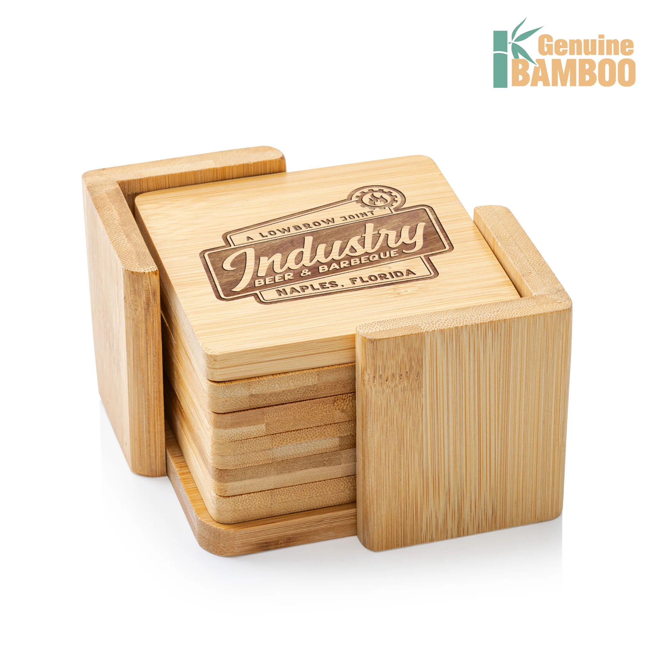 Square, Laser Engraving, Set of 6
