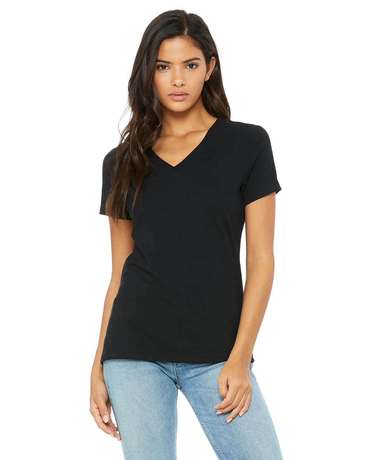 BELLA+CANVAS Ladies' Relaxed Jersey V-Neck T-Shirt view 3