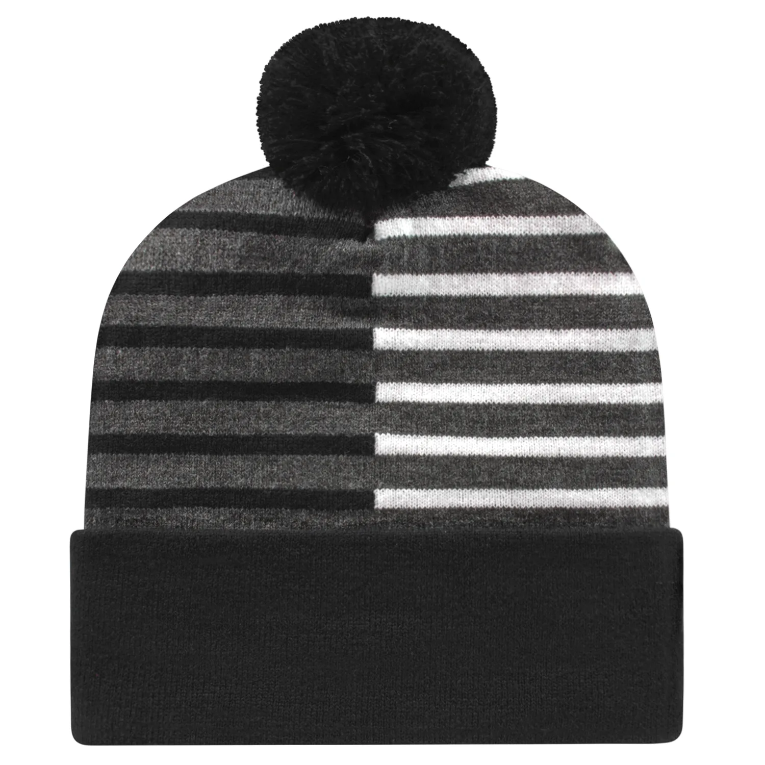 Half Color Knit Cap with Cuff view 7