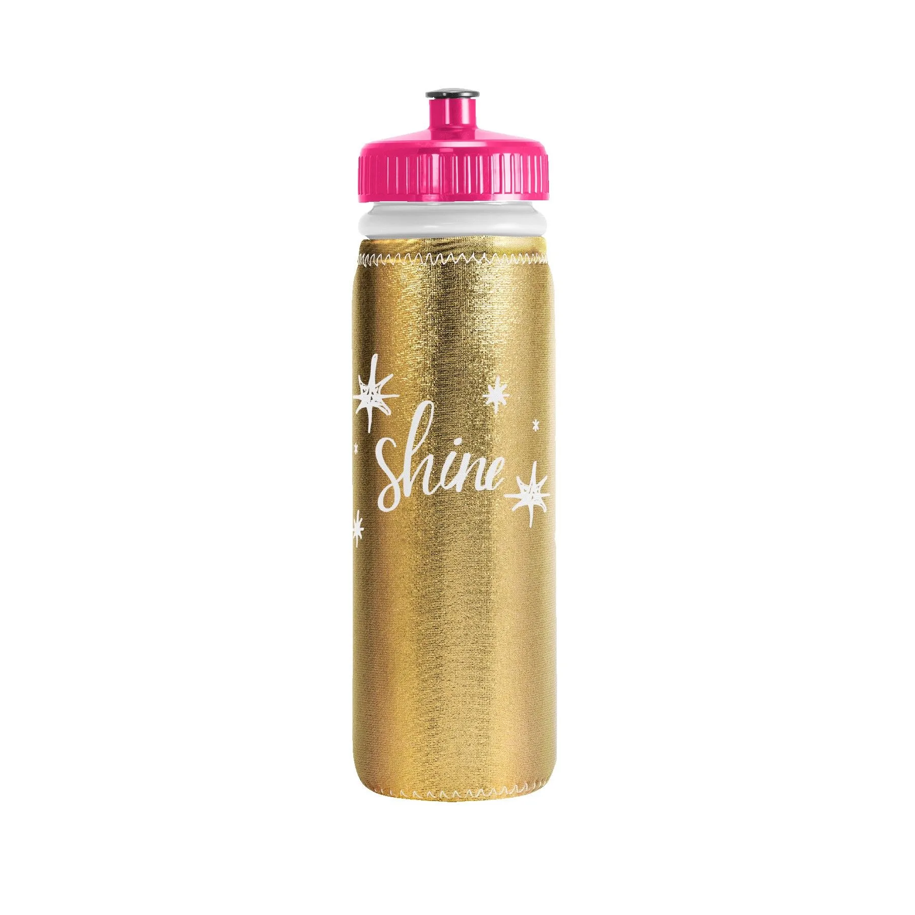 22 Oz. Van Metro Metallic Sport Bottle w/Sleeve & Push-Pull Lid