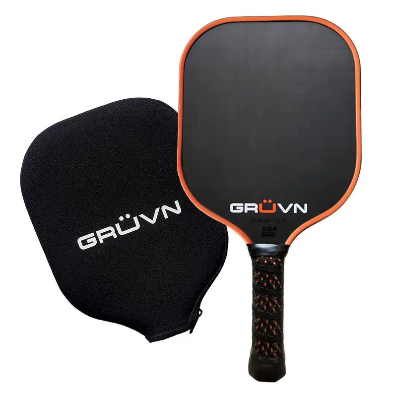GRUVN Raw-13S Pickleball Paddle Size 15.7'' - Black/Orange