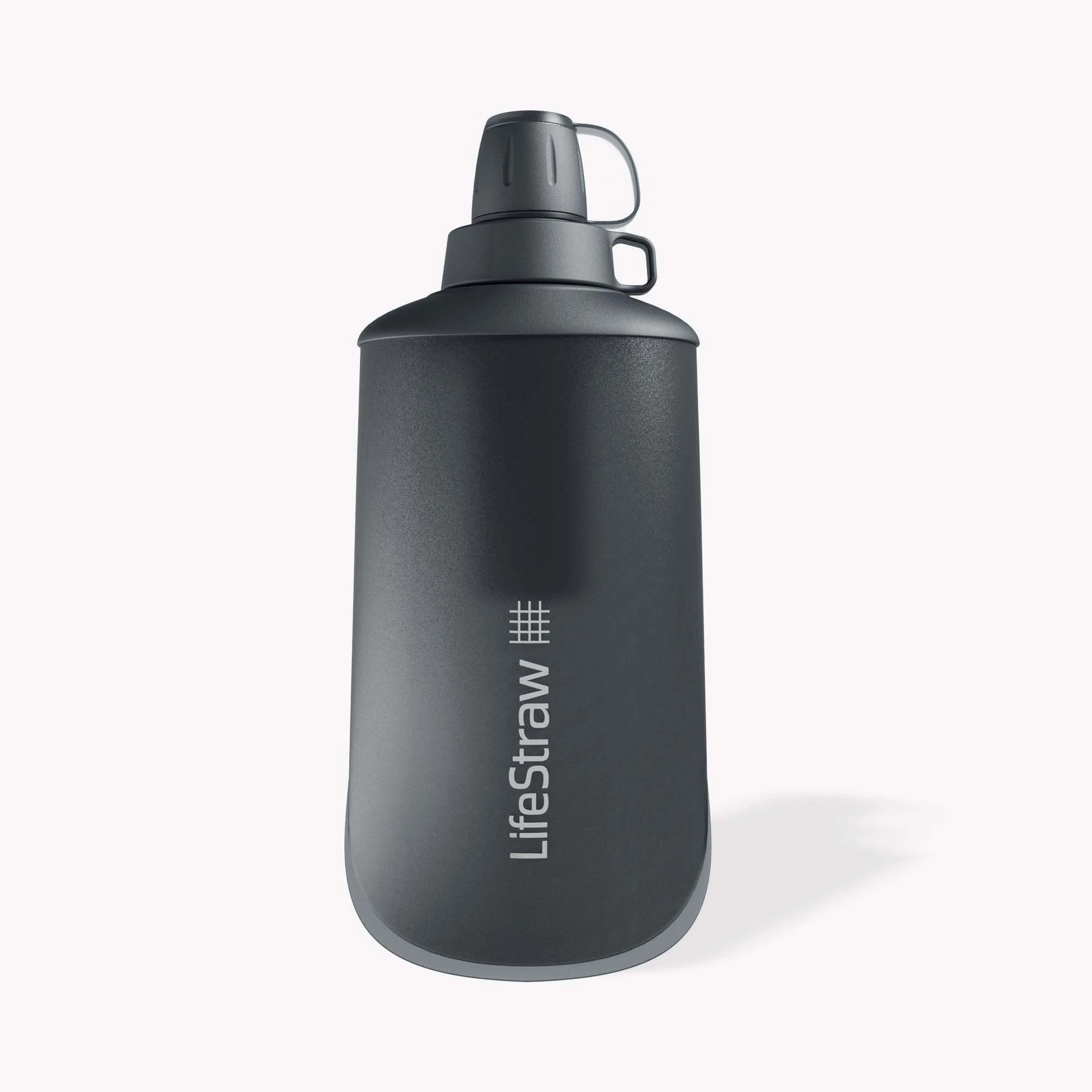 LifeStraw Peak 650 Ml Collapsible Dark Mountain Gray Squeeze Bottle w/Filter