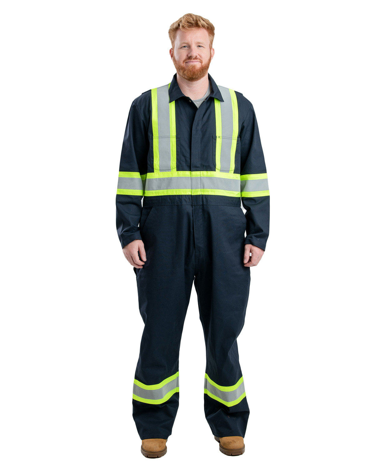 Berne Apparel Men's Safety Striped Unlined Coverall
