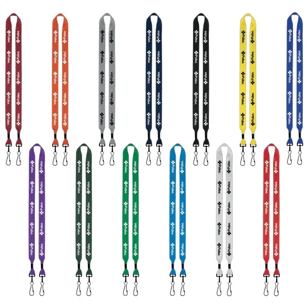 3/4" 2-Ended Polyester Lanyard with Metal Crimp & Metal Swivel Snap Hook