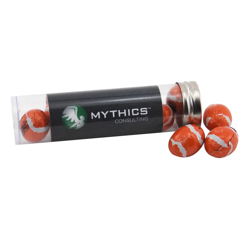 Tube w/Chocolate Footballs