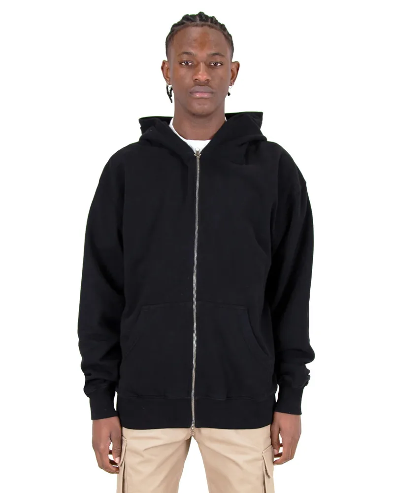 SHAKA WEAR Men's Garment Dye Double-Zip Hooded Sweatshirt