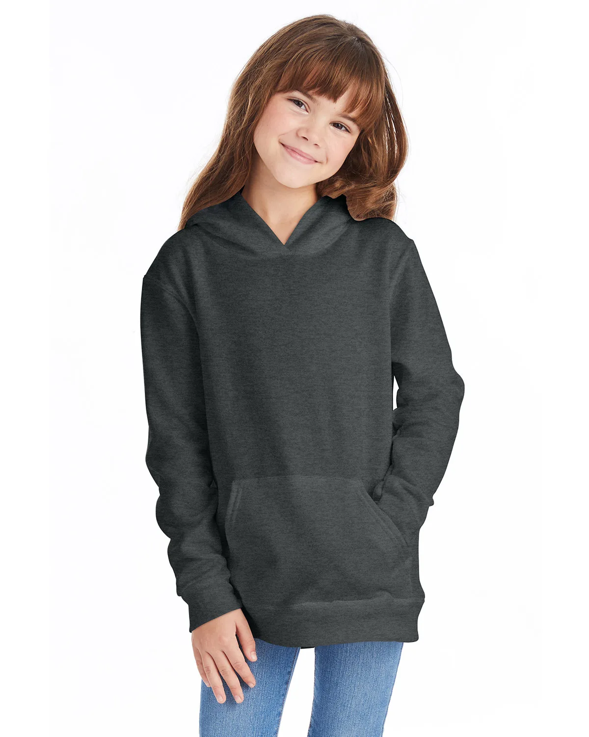 Hanes Printables Youth EcoSmart® Pullover Hooded Sweatshirt view 4