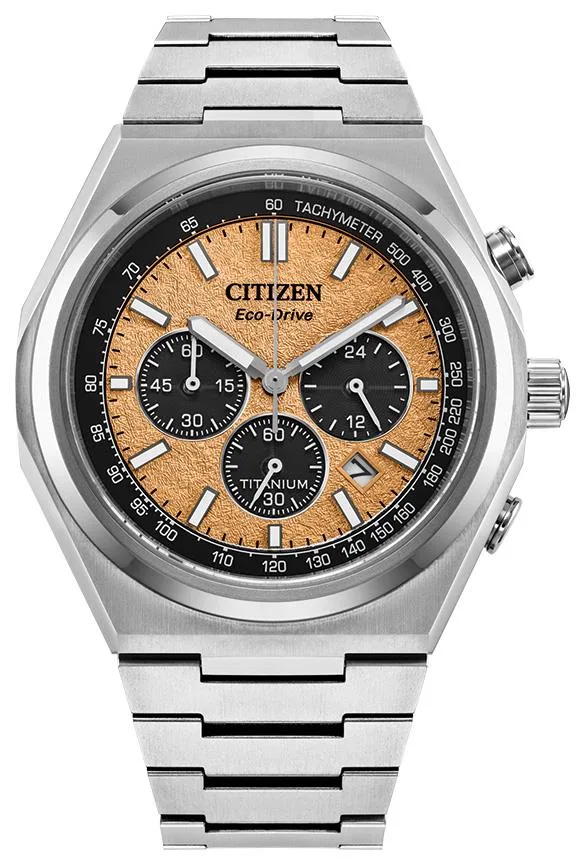 Citizen Watch Men's Sport Luxury Super Titanium Bracelet Watch, Salmon Dial