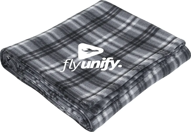 Rollable Plaid Fleece Throw Blanket 50'' x 60'' Unfolded
