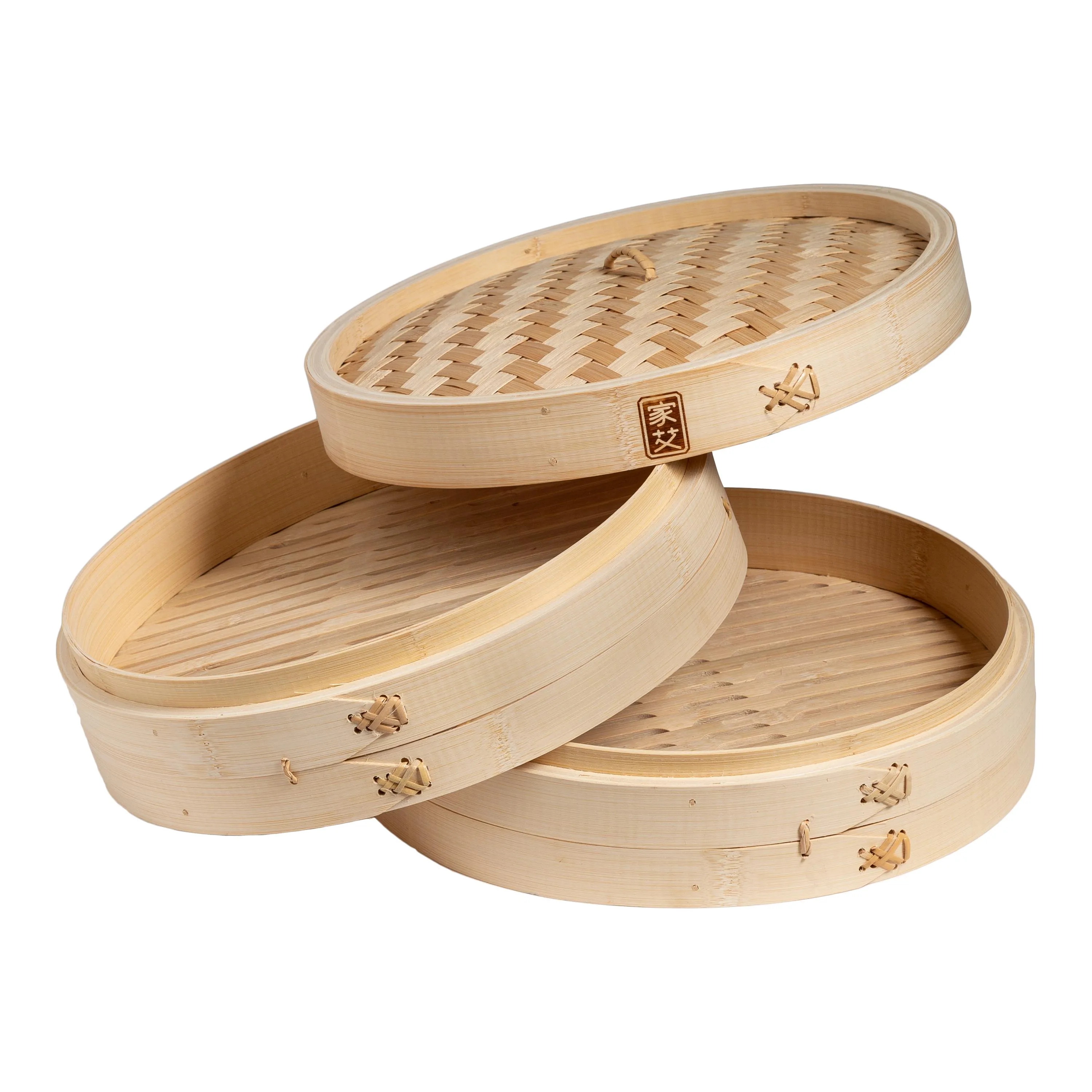 KitchenSupply Joyce Chen - 2-Tier Bamboo Steamer Baskets, 12-Inch
