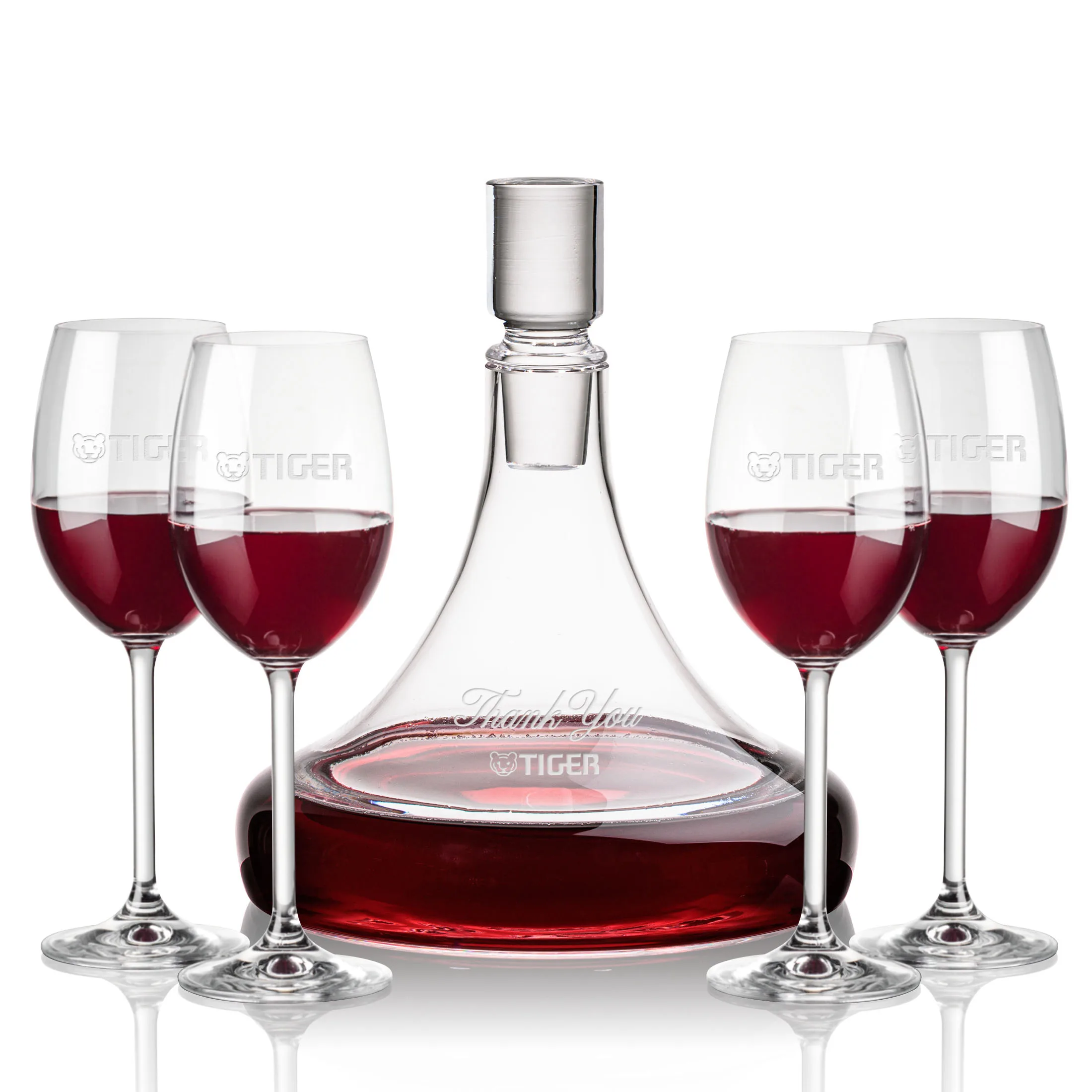 Decanter Stemmed Set, Naples Set, Decanter & 4 Wine