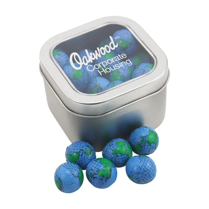 Window Tin w/Chocolate Globes