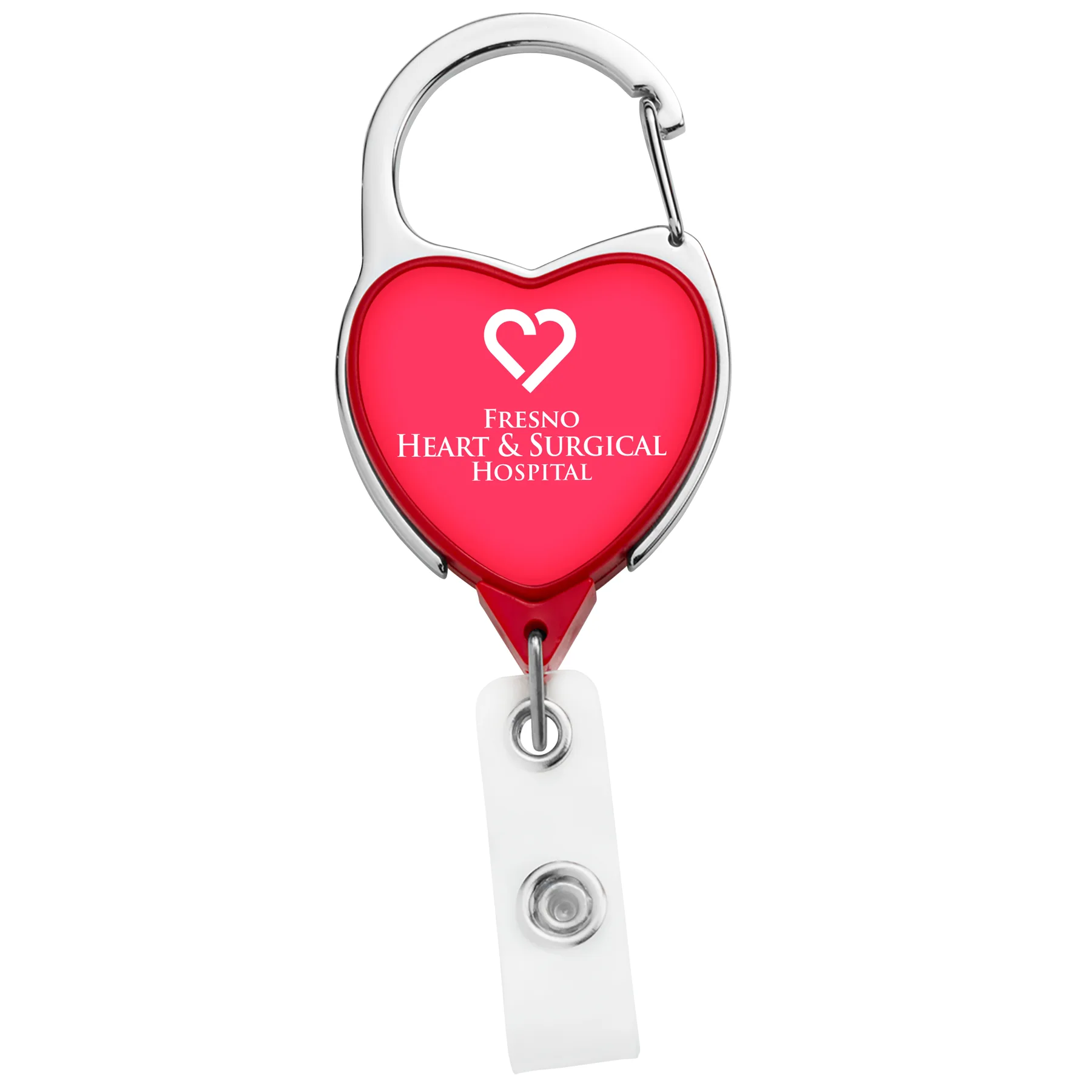 JUMBO Heart Carabiner Retractable Badge Reel view 3