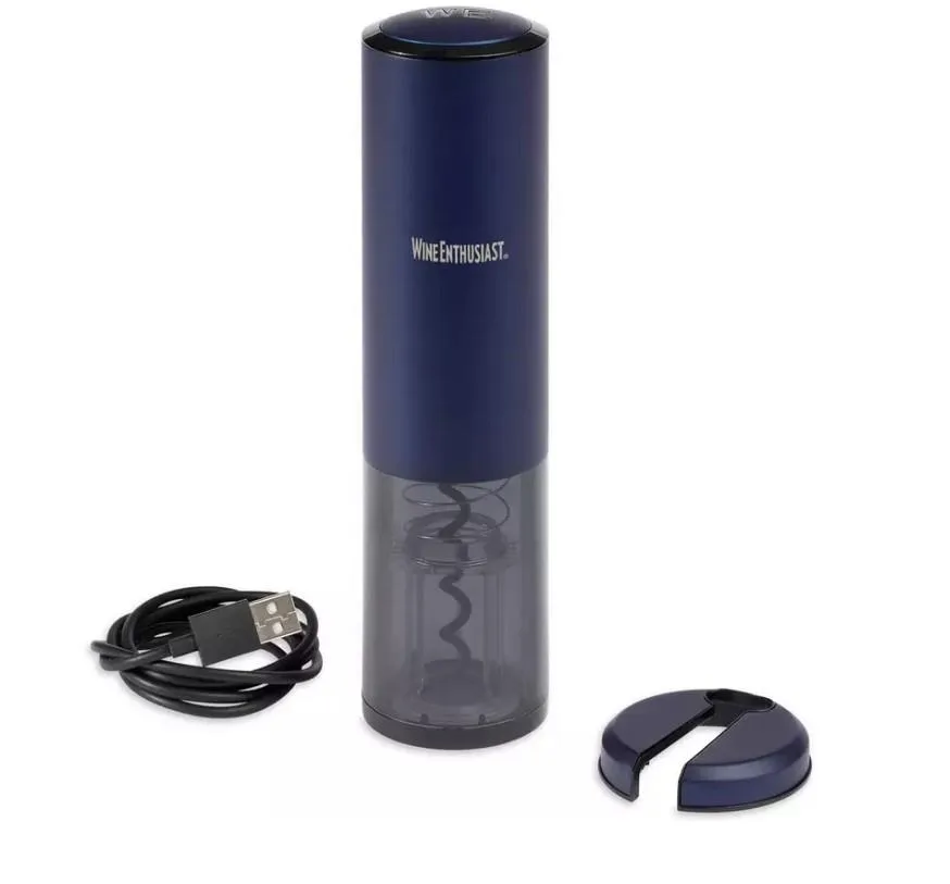 Wine Enthusiast Electric Blue Automatic Wine Opener W Foil Cutter