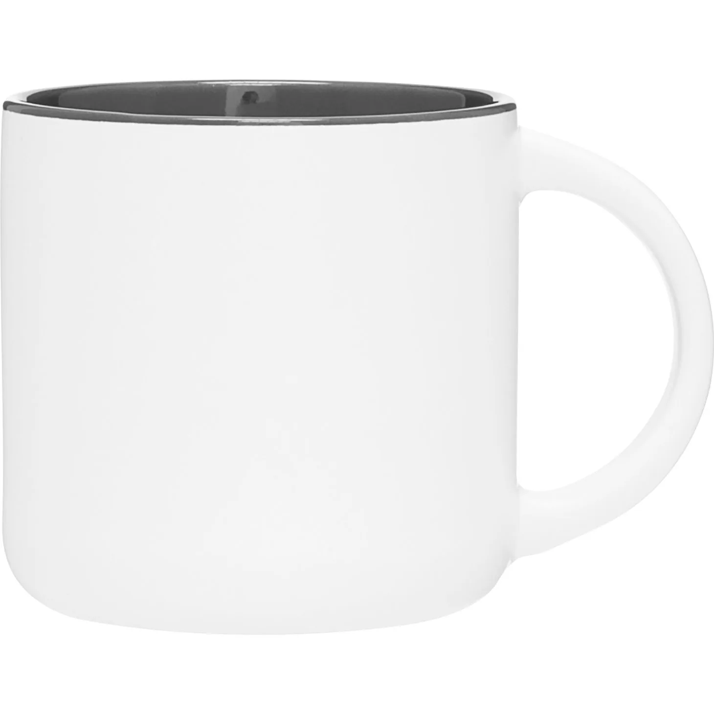 14 oz Minolo Ceramic Mug (Matte White/Storm Gray) view 2
