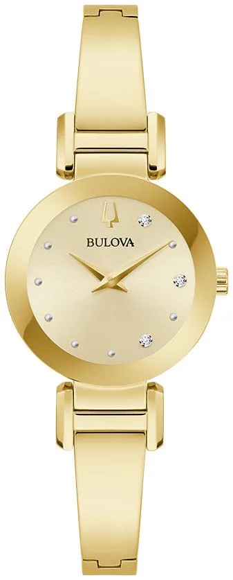 Bulova Watches Ladies' Marc Anthony Modern Stainless Steel Bangle Watch, Champagne Dial
