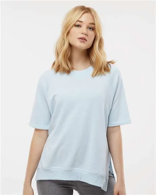 MV Sport® Women's French Terry Short Sleeve Crewneck Pullover