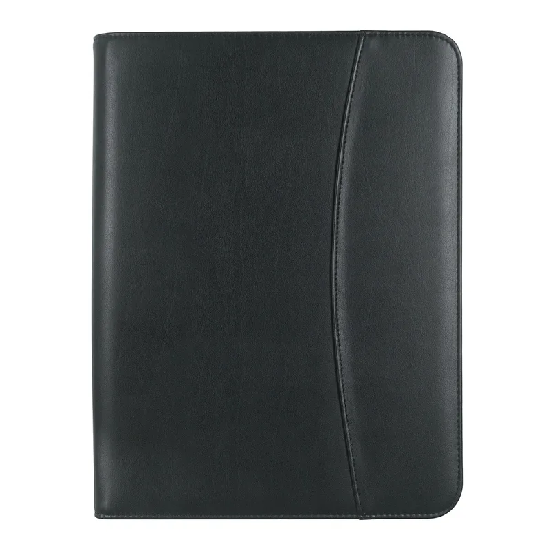 Leather Look 8 ½" X 11" Zippered Portfolio With Calculator view 3